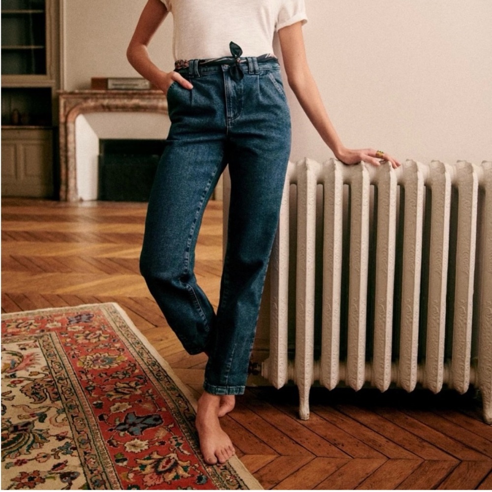 Sezane Manu Trousers Denim Blue - Size 2